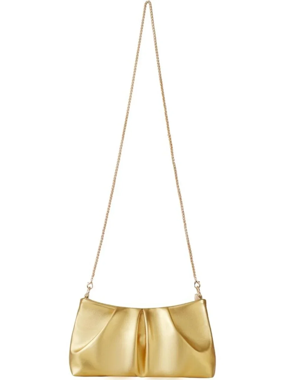 👜 Women's Gold PU Leather Sparkling Evening Shoulder Strap Clutch Purse